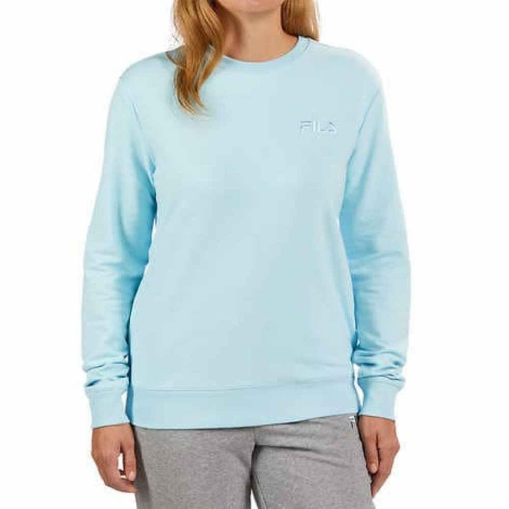Fila Long Sleeve Crew Neck Sweatshirt with Pockets Blue Medium M NWT